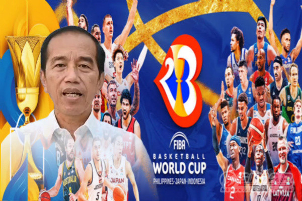 bola basket Fiba Basketball World Cup 2023 yang terselenggara di Arena Gelora Bung Karno (GBK) pada Jumat, (25/8/2023).